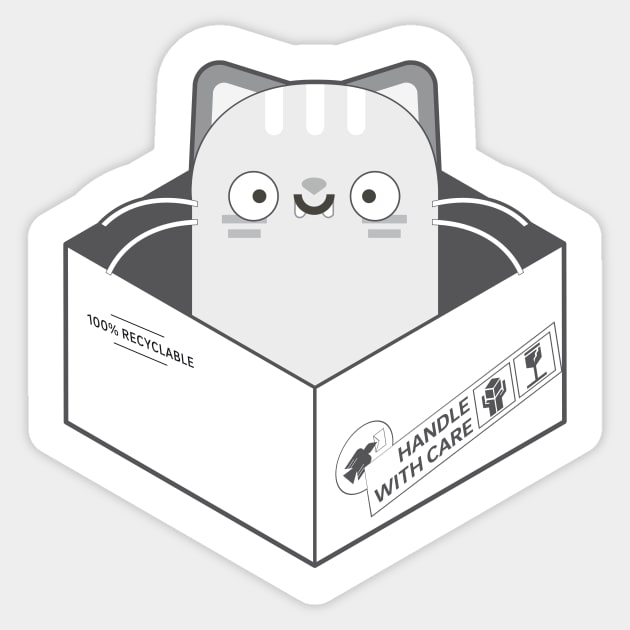 The Cat in the Box II Sticker by patatechantilly